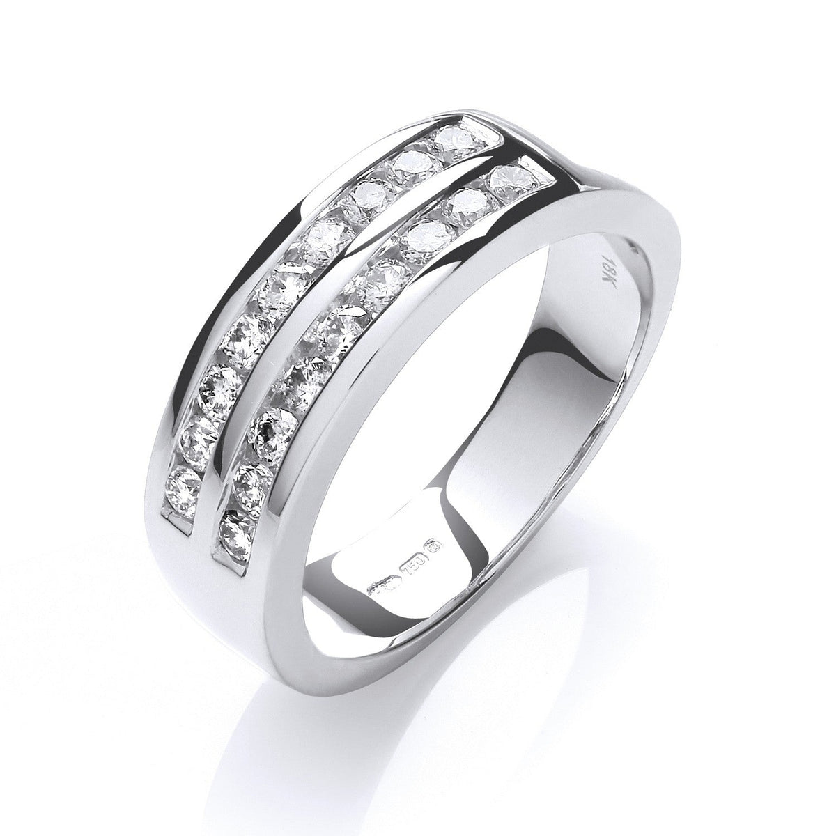 18ct White Gold  D.0.50ctw Diamond Half Eternity Ring