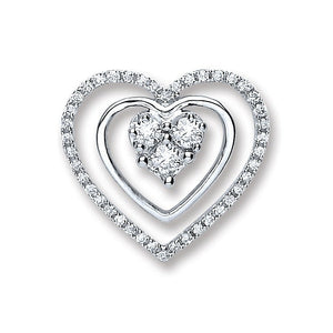 18ct White Gold 0.40ct Diamond Heart Pendant