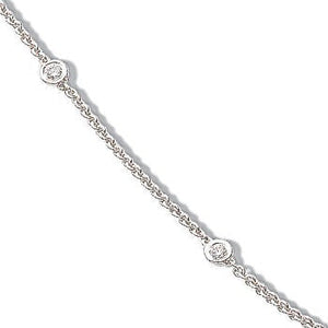 18ct White Gold 0.50ct Diamond by the Inch Necklace (18in/45cm)