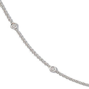 18ct White Gold 1.00ct Diamond by the yard Necklace (36in/91cm)