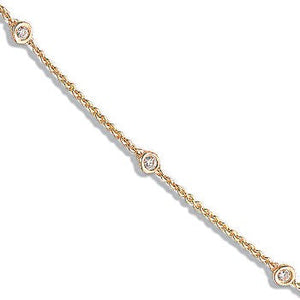 18ct Yellow Gold 1.00ct Diamond by the yard Necklace (36in/91cm)