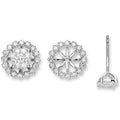 Boucles d'oreilles puces en or blanc 18 carats et diamants de 0,70 carat