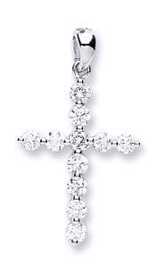 18ct White Gold 0.28ct Diamond Cross
