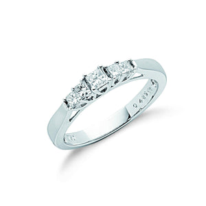 18ct White Gold 0.50ct 5 Stone Princess Cut Diamond Ring