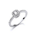 Elegant 18ct white gold 0.50ct emerald diamond ring