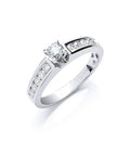 0.50ct brilliant cut diamond ring in 18ct white gold