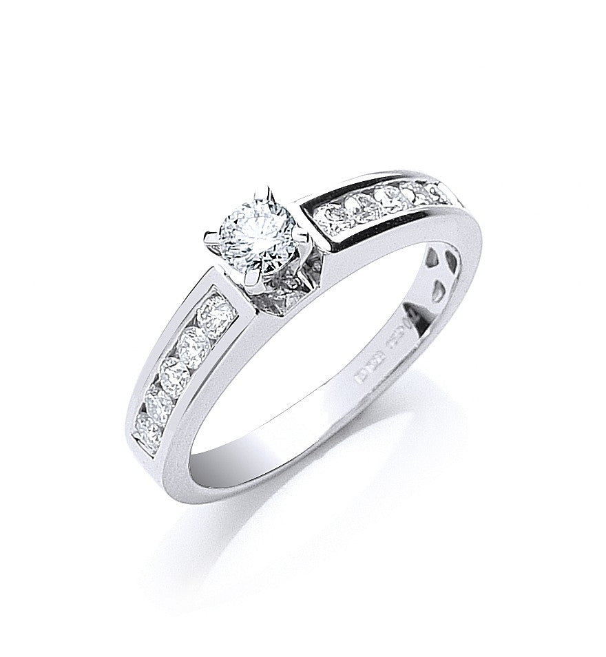0.50ct brilliant cut diamond ring in 18ct white gold