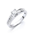 Premium 1.00ct princess cut diamond ring in 18ct white gold 