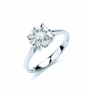 18ct White Gold 0.50ct Illusion Set Diamond Ring