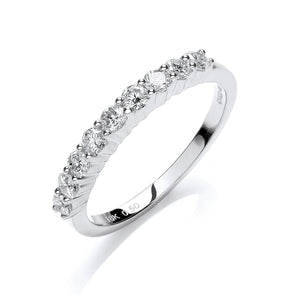 18ct White Gold 0.50ctw Diamond Half Eternity Ring