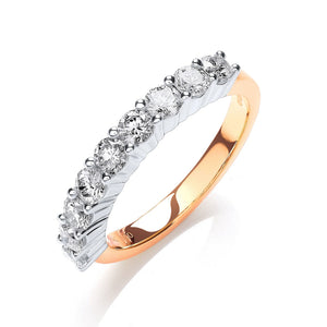 18ct Yellow Gold 1.00ctw Diamond Half Eternity Ring