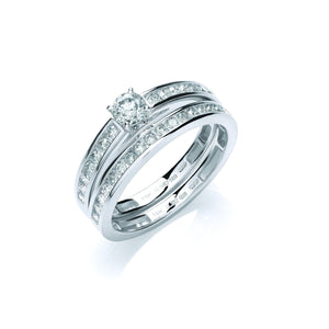 18ct White Gold  0.75ct Bridal Set Rings