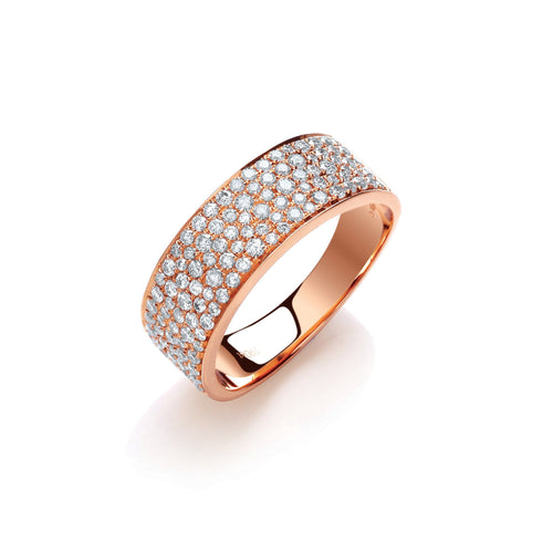 Stunning 18ct rose gold pave diamond ring with 0.60ct diamonds