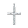 Kreuz aus 18-karätigem Weißgold mit 1,17 ct Diamanten im Prinzessschliff
