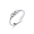 Trilogie-Ring aus 18-karätigem Weißgold mit 0,33 ct Diamanten
