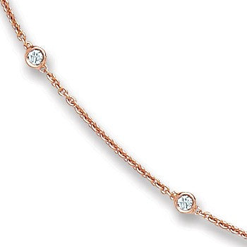 18ct Rose Gold 0.50ct Diamond by the Inch Necklace (18in/45cm)