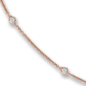 18ct Rose Gold 0.50ct Diamond by the yard Necklace (18in/45cm)