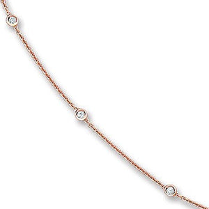 18ct Rose Gold 1.00ct Diamond by the Inch Necklace (36in/91cm)