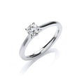 Bague solitaire certifiée en or blanc 18 carats (0,30 carat)