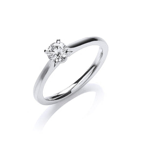 18ct White Gold 0.30ct Certificated Solitaire Ring