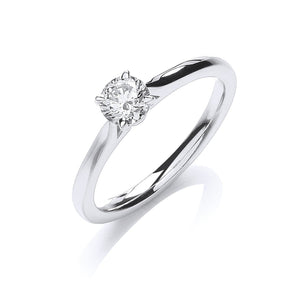 18ct White Gold 0.40ct Certificated Solitaire Ring