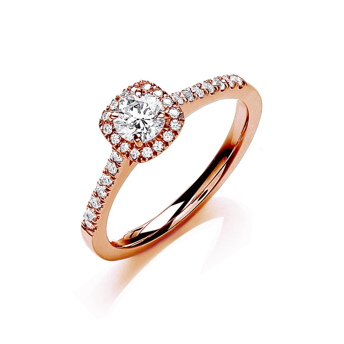 18ct rose gold 0.50ctw certificated engagement ring