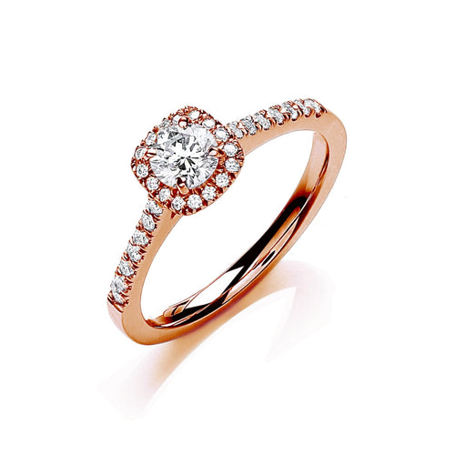 18ct rose gold 0.50ctw certificated engagement ring