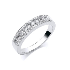 18ct white  Gold 0.50ct GH-SI Diamond Half Eternity Ring
