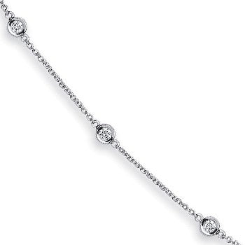 18ct White Gold 1.00ct Diamond by the yard Necklace (18in/45cm)