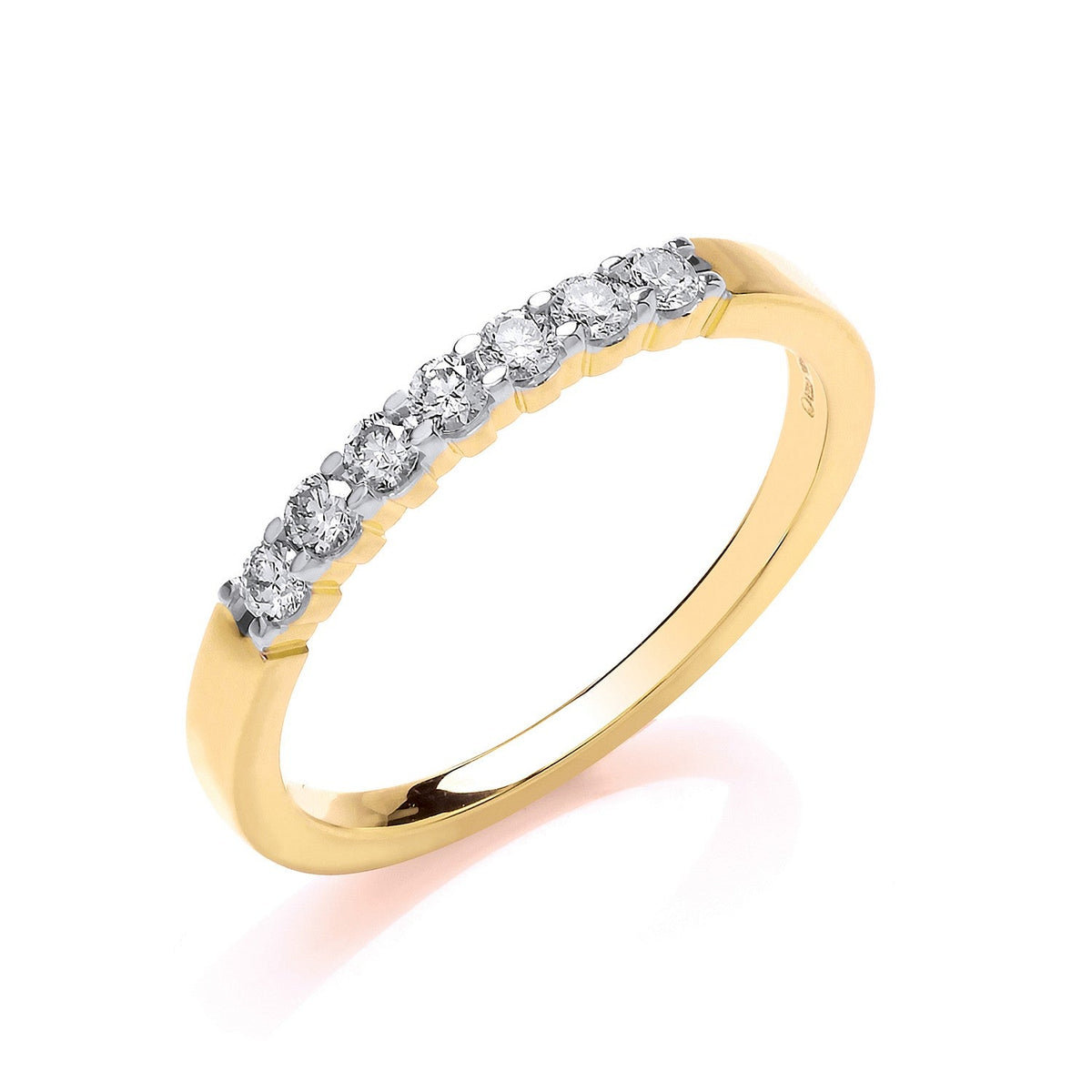  Anello in oro giallo 9 carati con diamanti da 0,025 carati