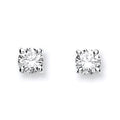 Boucles d'oreilles puces en or blanc 18 carats serties de diamants (0,60 carat au total)
