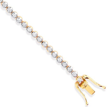 18ct Yellow Gold 1.00ctw Diamond Tennis Bracelet