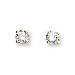 18ct Yellow Gold 0.40ct Claw Set Diamond Stud Earrings