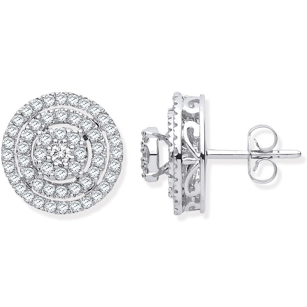 Multi circle diamond stud earrings