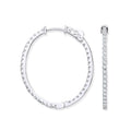 18ct WG 1.27ctw Diamond set Inside & Outside Oval Hoops