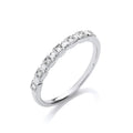  Anello Half Eternity in oro bianco 9 carati con diamanti da 0,05 carati