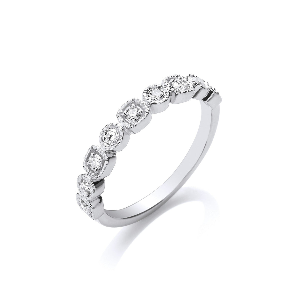 9ct White Gold Half Eternity 0.25ctw Diamond Ring