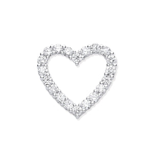 18ct White Gold 1.01ct Heart Shaped Drop Pendant