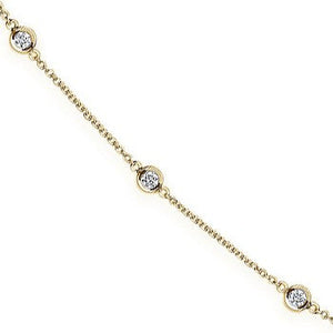 18ct Yellow Gold 2.04ct Diamond by the yard Necklace (36in/91cm)