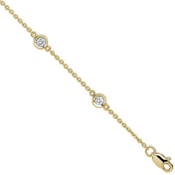 Bracelet Rubover en or jaune 18 carats serti de diamants (0,40 carat) au mètre