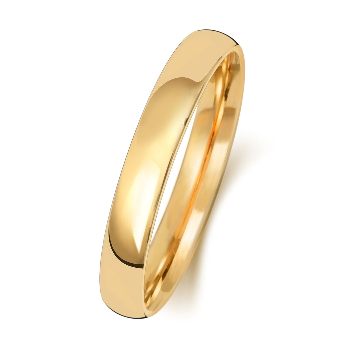 18CT GOLD 3MM SLIGHT COURT MEDIUM WEDDING RING