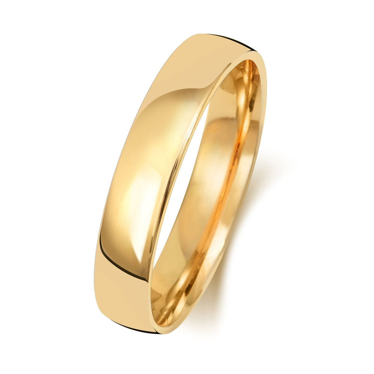 18CT GOLD 4MM SLIGHT COURT LIGHT WEDDING RING