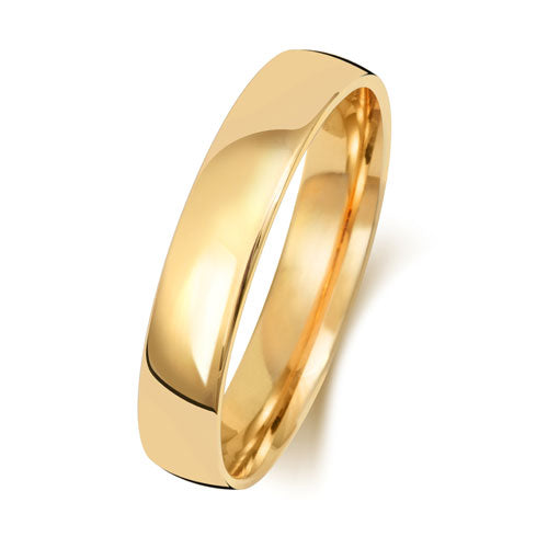 18CT GOLD 4MM SLIGHT COURT MEDIUM WEDDING RING