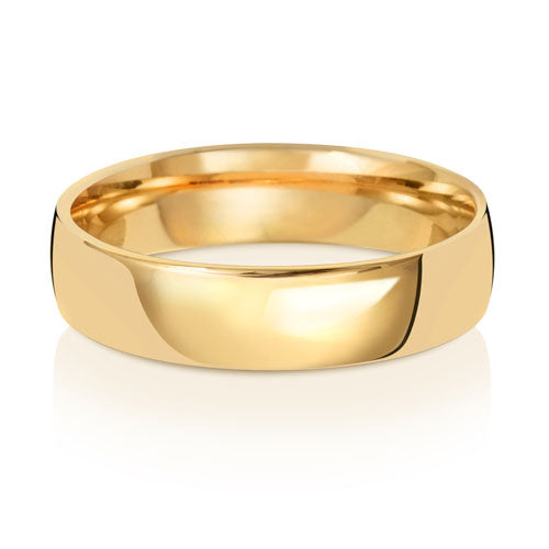 18CT GOLD 5MM SLIGHT COURT LIGHT WEDDING RING
