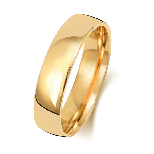 18CT GOLD 5MM SLIGHT COURT LIGHT WEDDING RING
