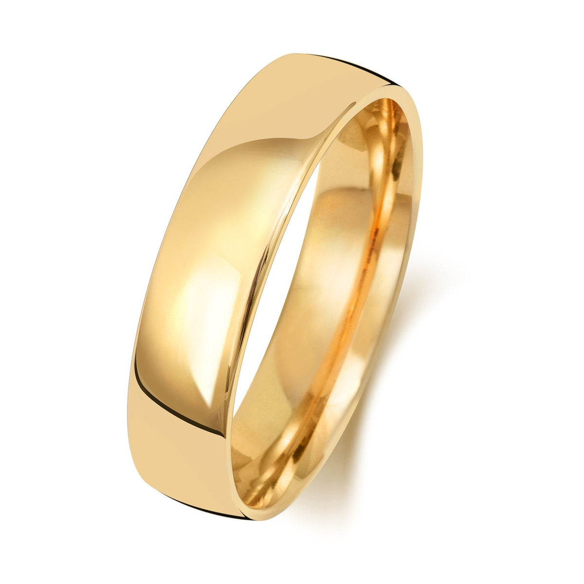 18CT GOLD 5MM SLIGHT COURT MEDIUM WEDDING RING