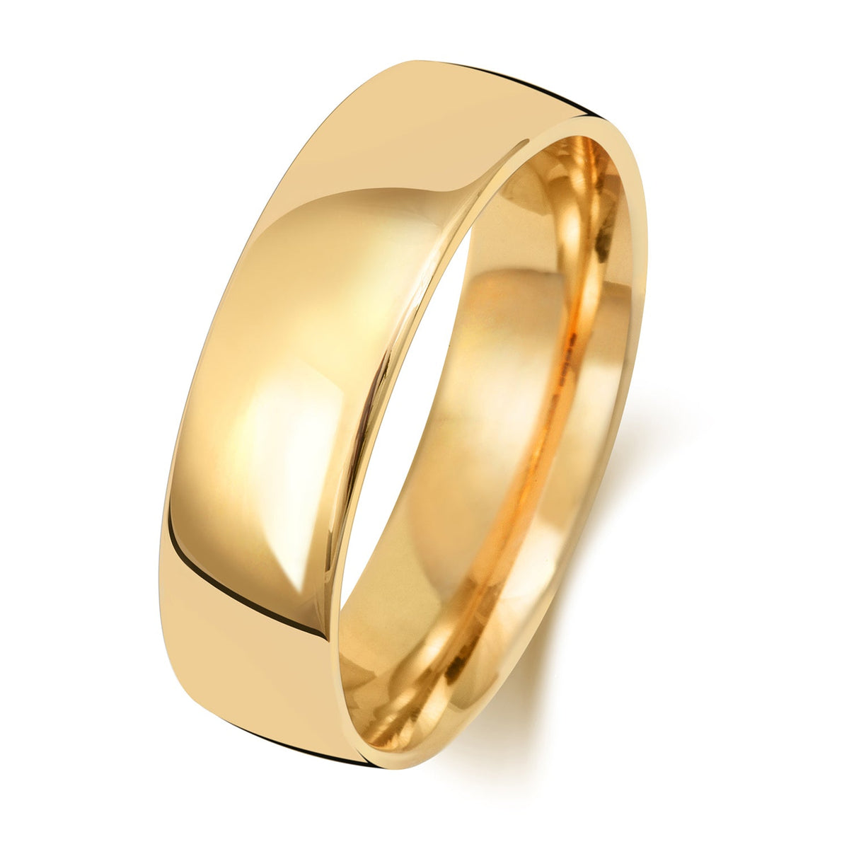 18CT GOLD 6MM SLIGHT COURT MEDIUM WEDDING RING