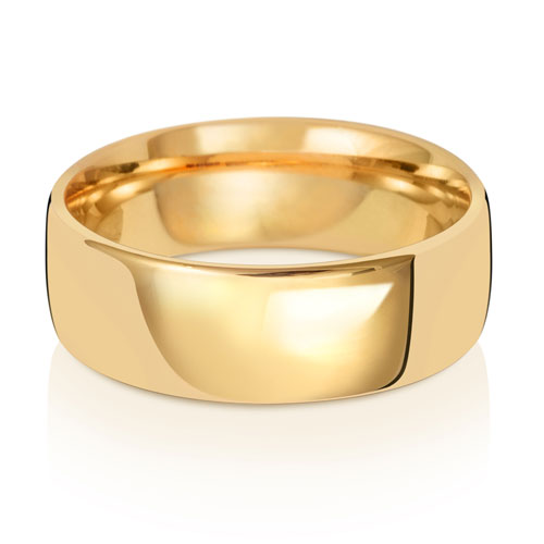 18CT GOLD 7MM SLIGHT COURT LIGHT WEDDING RING