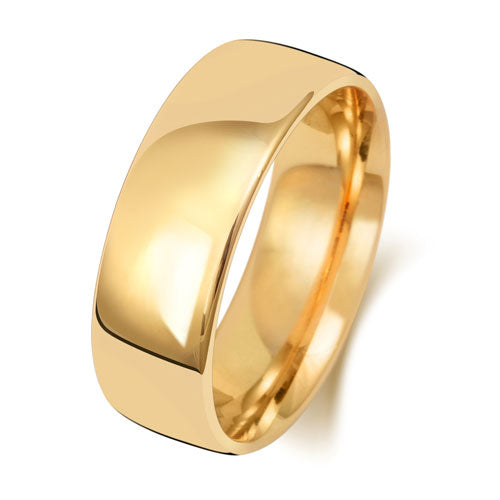 18CT GOLD 7MM SLIGHT COURT MEDIUM WEDDING RING
