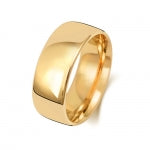18CT GOLD 8MM SLIGHT COURT LIGHT WEDDING RING